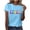 Blue, variant on Staron Women's Casual Short Sleeve T-Shirt Easter Round Neck Basic Top Loose Comfy Relaxed Fashion Tee, Blue S