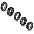 thumbnail image 1 of De Anillos De Acero Inoxidable Para Hombres, Anillos Giratorios Retro, Anillos Giratorios De Cadena, Anillos De Descompresión Para Hombres 5 Uds Sweethay AP007562-05, 1 of 6