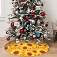 thumbnail image 5 of Yiaed Vintage Leopard Print Sunflower Print Christmas Tree Skirt , Tree SkirtsTree Mat for Christmas Winter Holiday Indoor Decorations-48", 5 of 7