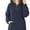NAVY, variant on Women's Soft Cotton Candy Fleece Quarter Zip-Up Sherpa Hoodie Sweatshirt Top with Kangaroo Pocket