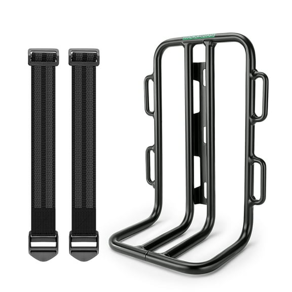 ROCKBROS Bicycle Front Fork Rack Lightweight Bike Side Stablizing Support 3KG Capacity Space Saving Adjustable Rack with Rack Bags & Waterbottle