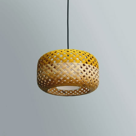 

Mianzi Bamboo Opium Pendant Lamp 300mm Diameter Yellow Already Assembled Traditional and Contemporary Bulb Not Included 1 Piece
