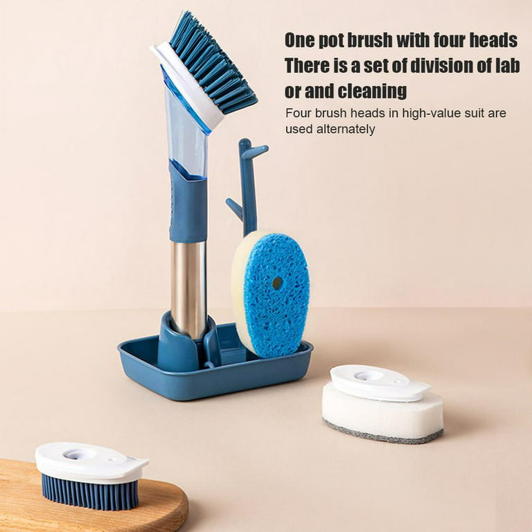 4 In 1 Pack Kitchen Cleaning Brush Set, Dish Brush For Cleaning, Kitchen  Scrub Brush&bendable Clean Brush&groove Gap Brush&scouring Pad For Pot And