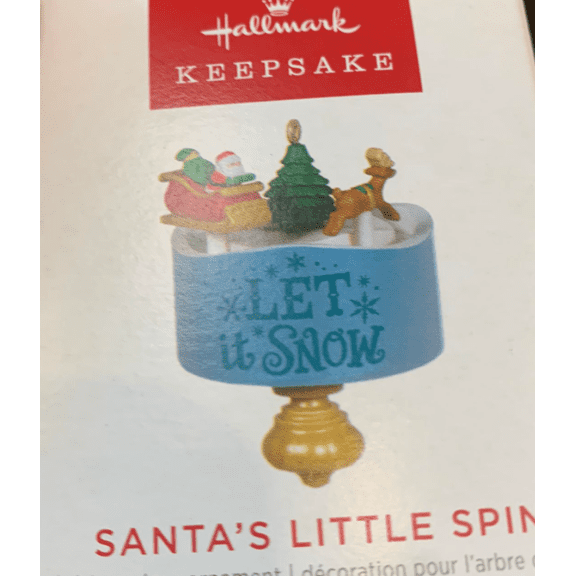 Hallmark Keepsake 1.45" Miniature Christmas Ornament 2022, Santa?ÇÖs Little Spin, Mini