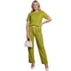 thumbnail image 1 of Conjunto Deportivo Casual para Mujer Unitalla Set de Blusa Manga Corta y Pants Recto Tela Stretch Rayada Súper Cómoda, 1 of 5