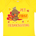 thumbnail image 4 of Inktastic My First Thanksgiving with Turkey and Leaves Boys or Girls Baby Bodysuit, 4 of 5