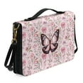 thumbnail image 2 of ZUXONGSY Butterfly Flower Print Bible Covers for Women Waterproof Faux Leather Portable Bible Case Bag with Handle and Shoulder Strap Lightweight Makeup Organizer, XL, 2 of 7