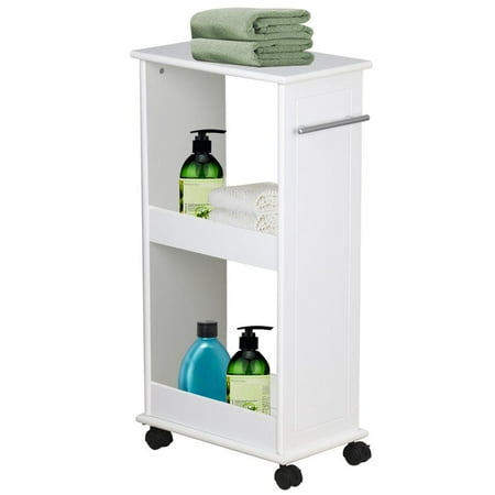 rolling bathroom cart space shelf storage kitchen yaheetech slim saver laundry toilet saving rack mobile narrow slimline wheels
