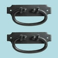 thumbnail image 2 of Black Wrought Iron Cabinet Pulls Antique Hepplewhite Handles 5.25" W Drop Style Ring Drawer Pulls Rust Resistant Renovators Supply, 2 of 7
