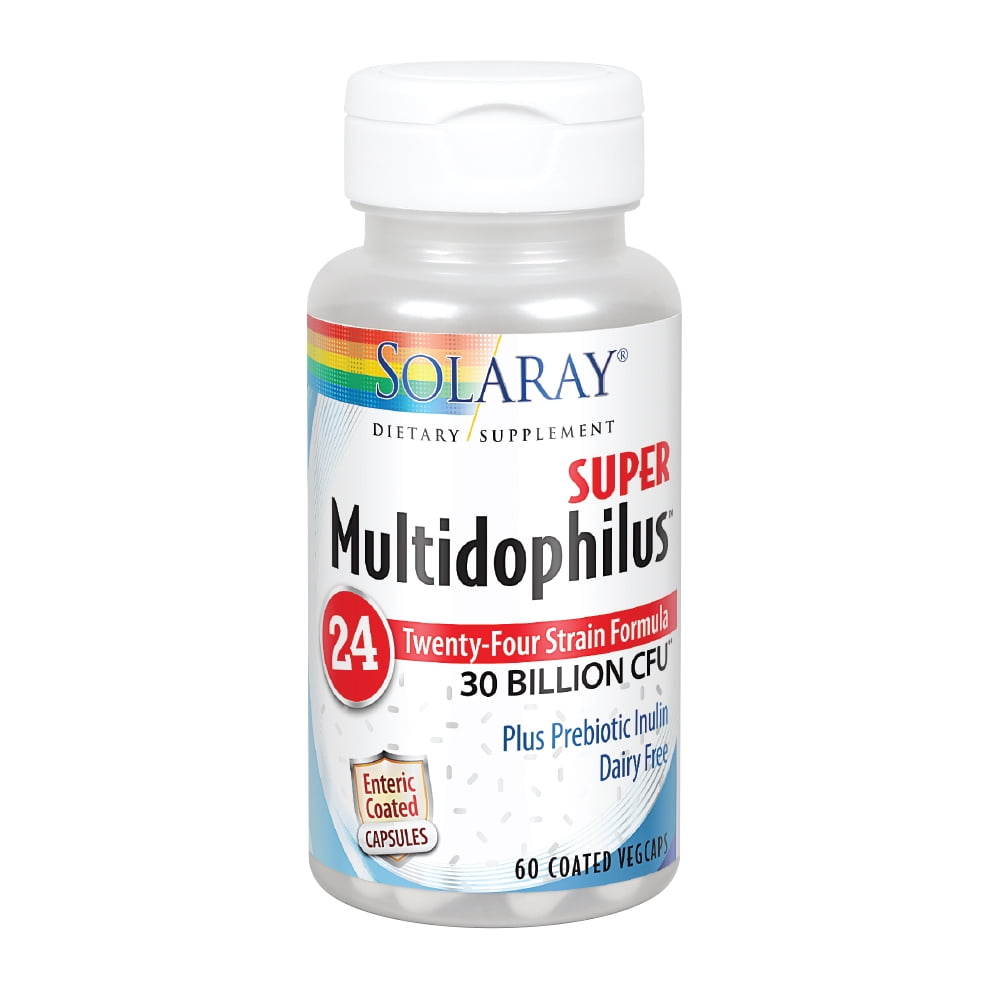 Solaray Super Multidophilus 24 Strain Probiotic | 30 Billion CFU | Healthy Gut Support | 30 Serv | 60 Enteric VegCaps
