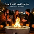 thumbnail image 3 of 28-inch 40,000 BTU Outdoor Propane Fire Pit Table ,Garden Patio Round Fire Bowl Gas Fire Pit with Lid, Lava Rocks, Rain Cover Gray, 3 of 13