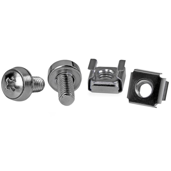 StarTech.com CABSCREWM6 50 Pkg M6 Mounting Screws and Cage Nuts for Server Rack Cabinet