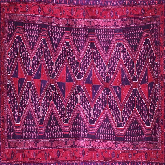 Ahgly Company Indoor Square Persian Pink Traditional Area Rugs, 3' Square