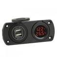 thumbnail image 3 of USB Car Charger, 12V Power Outlet PC High And Low Ttemperature Resistant Temperature Voltmeter Charger  For Cigar Lighter Plug For Lockable Marine Pug Red,Blue, 3 of 8