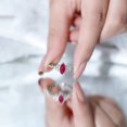 thumbnail image 6 of Natural Ruby Solitaire Promise Ring with Diamond for Women - AAA Grade, 18K White Gold, US 5.50, 6 of 9
