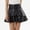 Black, variant on Faux Leather Skirt For Women PU Leather Layered Ruched Solid Color Asymmetrical A Line Skirt Women's Skirts Black