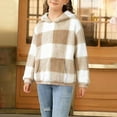 thumbnail image 7 of Girls and Boys Fuzzy Plush Hoodies Loose Long Sleeve Fuffy Sweatshirts Pullover Casual Warm Hooded Tops Khaki 11-12 Years, 7 of 7