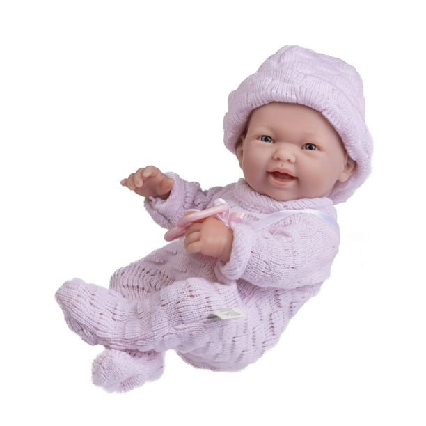 JC Toys - Mini La Newborn First Day | Anatomically Correct Real Girl Baby Doll | 9.5 All-Vinyl | Includes Knit Outfit, Hat and Pacifier | Designed by Berenguer | Ages 2+ , Pink