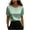 *Green, variant on Women's Satin Pearl Embellished Blouse,Ladies Short Sleeve Crew Neck Work Top,Elegant Silk-Like Office Shirt for Women,Red,S-2XL