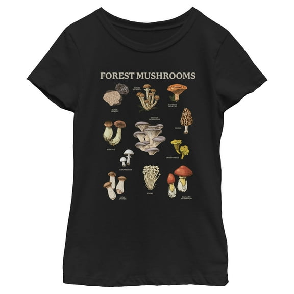 Girl's Lost Gods Forest Mushrooms Graphic T-Shirt