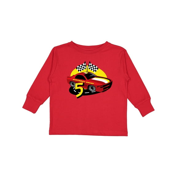 Inktastic Race Car 5th Birthday Boys Long Sleeve Toddler T-Shirt
