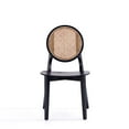 thumbnail image 3 of Manhattan Comfort Versailles 16.5" Round Wood Dining Chair in Black (Set of 2), 3 of 5