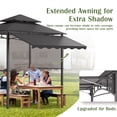 thumbnail image 2 of Haverchair 8x8 FT Grill Gazebo with Side Awning, 2-Tier Barbecue Canopy Shelter with 2 Shelves, 7 Hanging Hooks, Bottle Opener, Outdoor Grilling Awnings Tent for Backyard Garden Poolside, 2 of 8