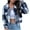 Navy, variant on 2024 Fall Clothes Women Flannels Cropped Jacket Fashion Plaid Long Sleeve Button Down Shirt Coat Tops Cardigan Jacket Tops