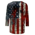 thumbnail image 4 of Xdegoge Add To My Order Today Fourth of July Shirts for Women Crewneck Womens 3/4 Sleeve Blouses USA Shirt Blue Graphic Tees Outfits Plus Size Summer Tops BlUSAs De Algodon, 4 of 5