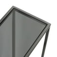 thumbnail image 3 of Kate and Laurel Jaspur Modern Narrow End Table, 16 x 8 x 24, Tinted Glass and Gray Metal, Decorative Contemporary Glass and Metal Side Table for Use as Bedroom Nightstand or Living Room Accent, 3 of 7