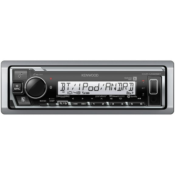 KENWOOD KMR-M325BT Marine/Motorsports Single-DIN In-Dash Digital Media Receiver with Bluetooth and SiriusXM Ready