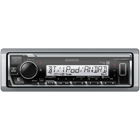 KENWOOD KMR-M325BT Marine/Motorsports Single-DIN In-Dash Digital Media Receiver with Bluetooth and SiriusXM Ready
