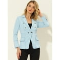 thumbnail image 2 of Chaquede mezclilde oficide trabajo de manlarcon solade jeans pamujer con bolsillos Azul claro XL, 2 of 6