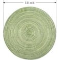 thumbnail image 2 of 15 Inches Round Braided Placemats Set of 4, Washable Heat Resistant Cotton Polyester Circle Place Mats for Dining Table, Hot Pads for Kitchen, Trivets for Hot Dishes, Pots and Pans (Green,4), 2 of 7