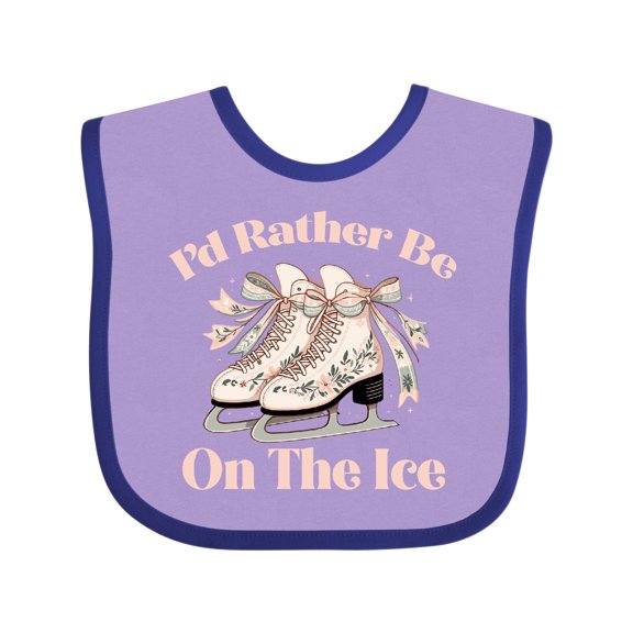 Inktastic Ice Skating Girls Figure Skater Id Rather Be on the Ice Girls Baby Bib