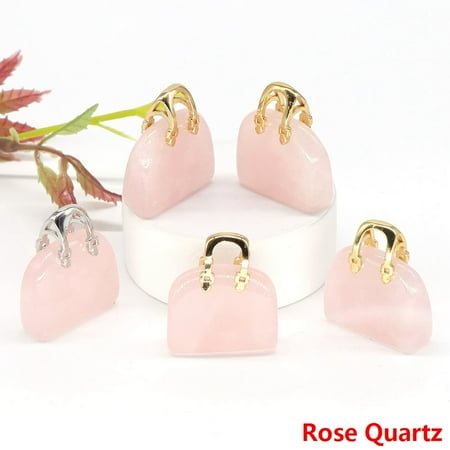 1  Mini Women Bag Natural Stones Crystal Healing Reiki Quartz Gemstone For Jewelry Pendant Crafts Home Decoration Gift Wholesale
