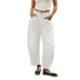 thumbnail image 3 of CAIXIA Womens Barrel Jeans Elastic High Waisted Stretchy Baggy Wide Leg Jeans Trendy Patchwork Loose Ankle Denim Pants, 3 of 6