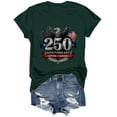 thumbnail image 4 of felwors Women's 250th Anniversary USA T-Shirt 1776-2026 Patriotic Eagle Flag Graphic Tee – Plus Size American Independence Day Top (Dark Green, XXXL), 4 of 8