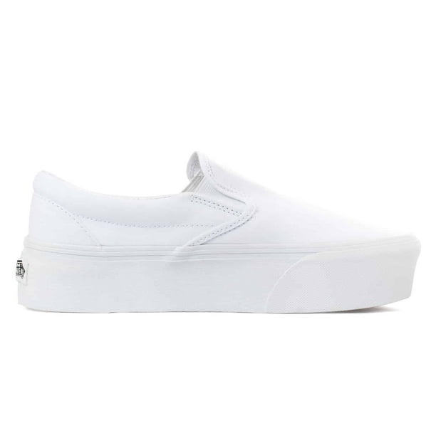Tenis vans classic slip on stackform 7q5rw00 mujer blanco 22