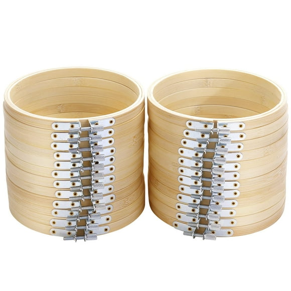 Aros bordados Caydo, 24 piezas, marco de punto de cruz de 13 cm