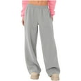 thumbnail image 6 of ClodeEU Wide Leg Sweatpants for Women,Low Rise Elastic Waistband Pants,Trendy Baggy Lounge Pants Gray,Womens Plus XL, 6 of 8