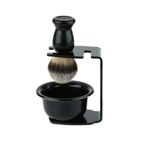 3 In 1 Shaving Brush Kit Shaving Frame Base + Shaving Soap Bowl + Shaving Bowl Modern Design Bristle Hair Shaving Brush Acrylic Materials Shaving Cleaning (Best Shaving Brush Kit)