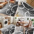 thumbnail image 6 of 2.7x5 Washable Area Rug, Modern Abstract Non-Slip Rectangle Rug for Bedroom Bedside, Geometric Retro White Grey Stripe Line Swirl Indoor Floor Mat for Home Decor, 6 of 9