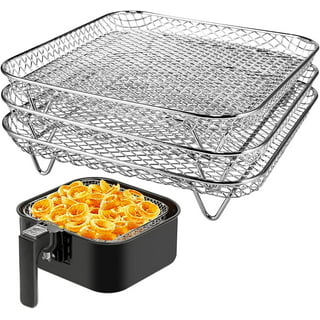 3pcs, Air Fryer Three Stackable Dehydrator Racks Air Fryer Basket Tray Air  Fryer Accessories Dishwasher Safe Fit For Oven And Press Cooker Stainless  Steel Fit all 4.2QT - 5.8QT air fryer,Oven,Pressure Cooker