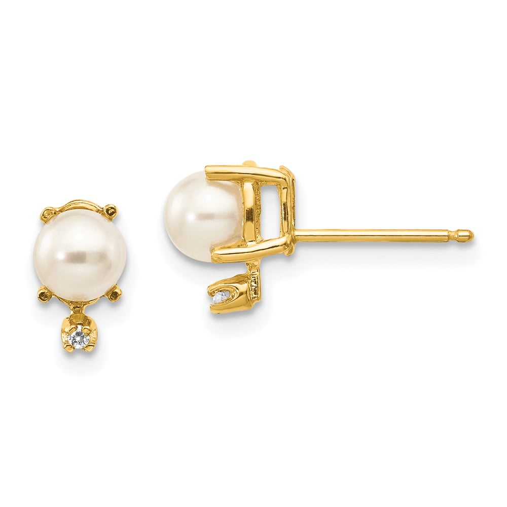 8MM Long x 5MM Wide 14k Yellow Gold Childrens Unicorn Post Earrings