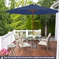 thumbnail image 2 of Gymax 10FT Wooden Market Table Umbrella Pulley Sunshade Canopy w/8 Bamboo Ribs Navy, 2 of 9