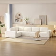 thumbnail image 2 of LUCKHAO Modern Modular Minimalist L Shaped Sectional Sofa Sets, Foam-Filled Convertible Sleeper Sofa Bed, 5 Pcs Free Combination Luxury Floor Cloud Couch, Oversized Corner Sofa for Living Room, 2 of 9