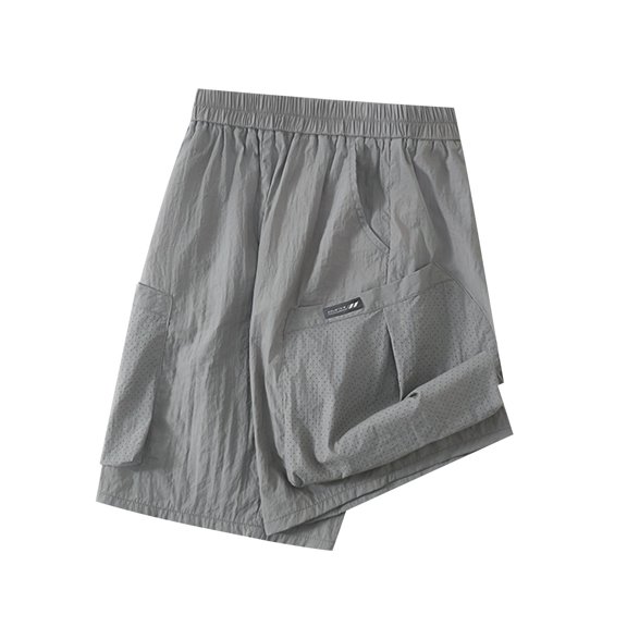 CYRBOKO Boys Shorts with Pockets, Summer Dry-fast Elastic Waist Athletic Shorts Gray Size 18T
