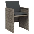 thumbnail image 5 of vidaXL 9 Piece Patio Dining Set with Cushions Gray Poly Rattan, 5 of 10