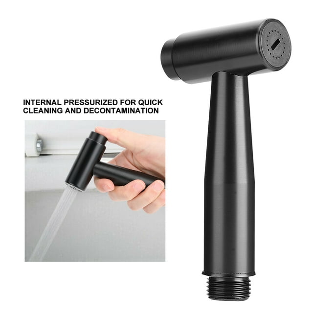 Poopourie Toilet Spray, Easy To Install Aluminum Baby Cloth Sprayer Pressing Type One Button G1/2in Thread Handheld Bidet, Feminine Wash for Clean Body